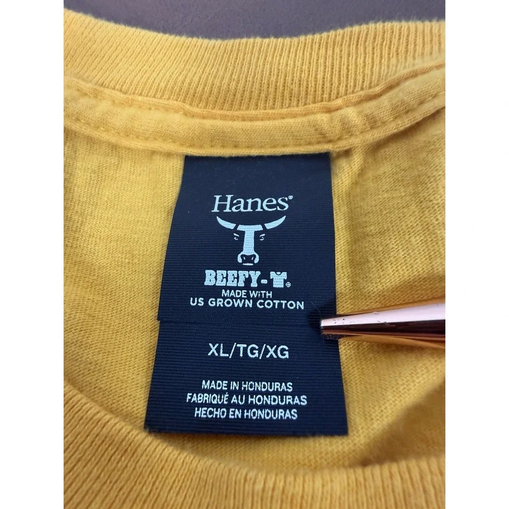 Komatsu Excavator Men's XL Yellow Graphic T-Shirt Heavy Equipment Construction